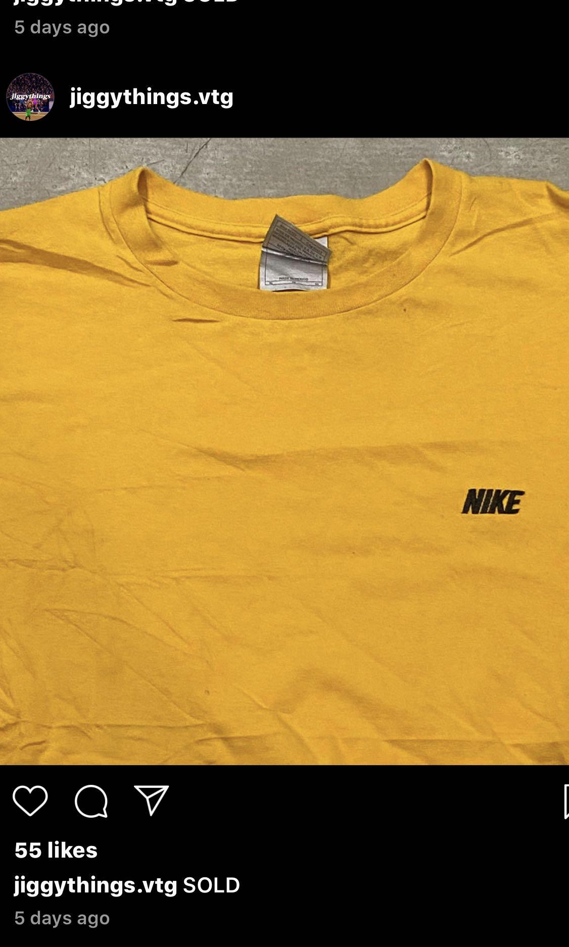 Mustard yellow vintage nike shirt, Men 