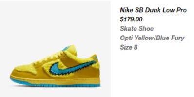 Nike SB Grateful Dead Bears Opti Yellow 
