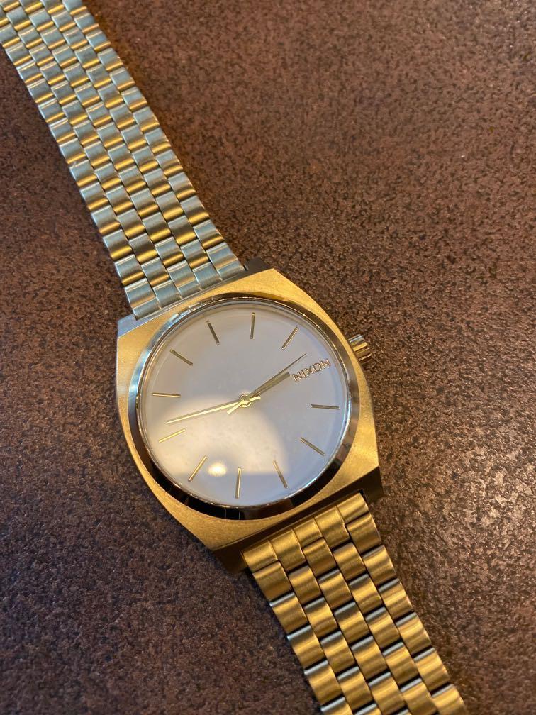 Nixon time 2025 teller gold white