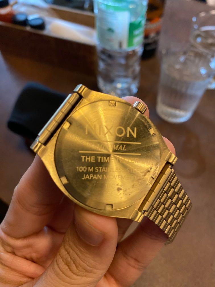 Nixon time teller gold white clearance