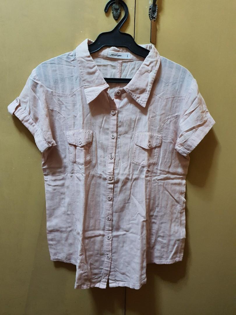 Penshoppe Button Shirt For Women (Category: Others Tops) located in Makati City. Submitted by pattydee_ (Listing ID 1023353665, Image 1). Description: Button shirt from Penshoppe Large on tag but fits Small-Medium.