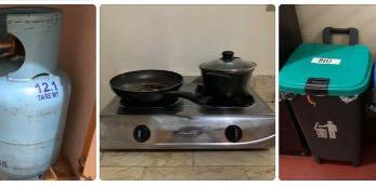 center table TV rack gas stove gasul safety device trash bin, Furniture ...