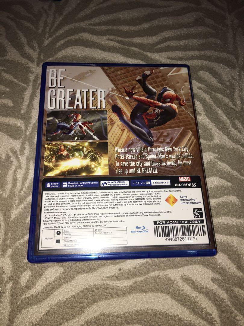 PS4: SPIDERMAN (Category: PlayStation) located in Manila. Submitted by smfishi (Listing ID 1020073569, Image 3). Description: Pristine Condition! Fixed price already.