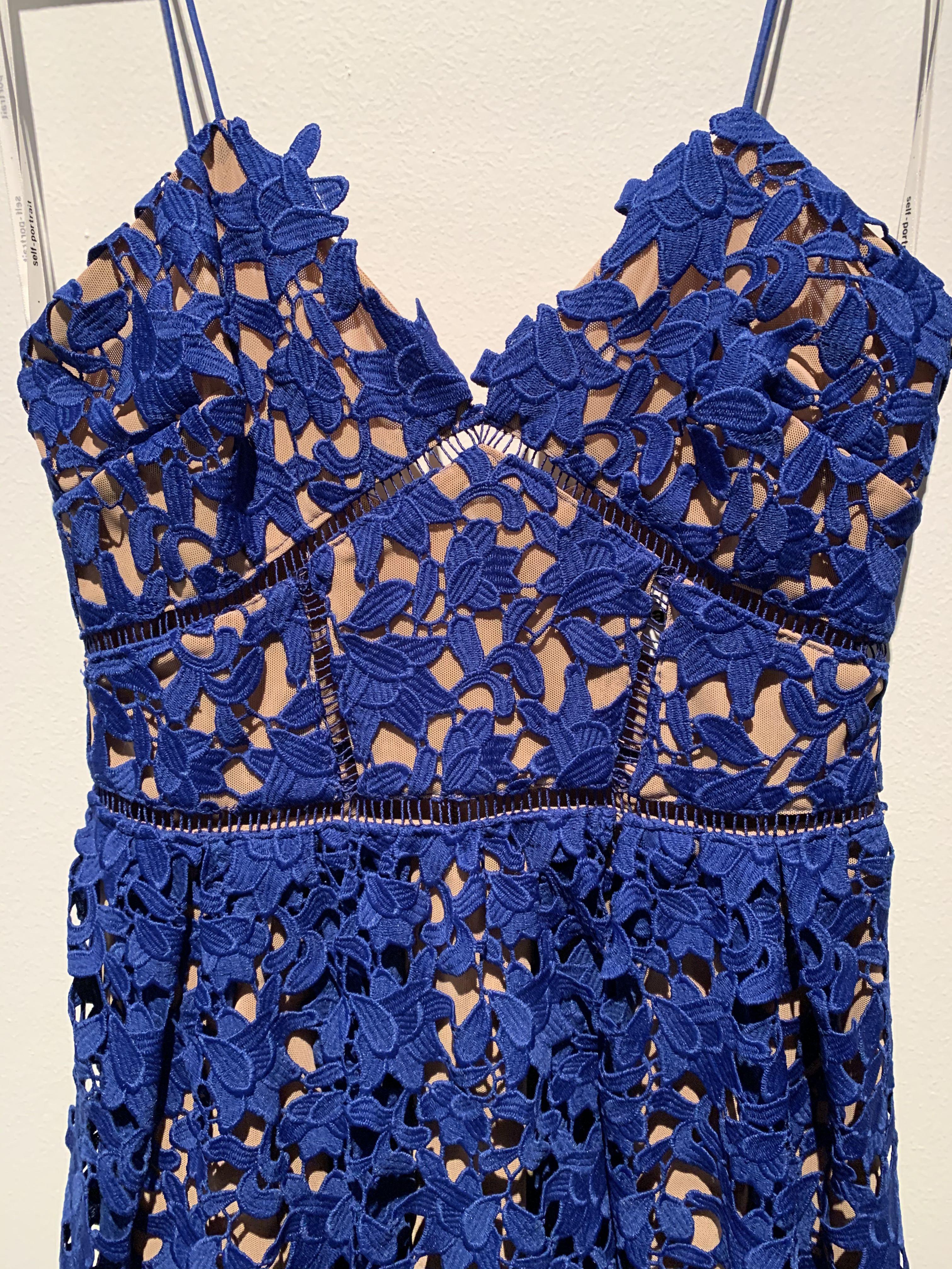 Self portrait azaelea dress cobalt online