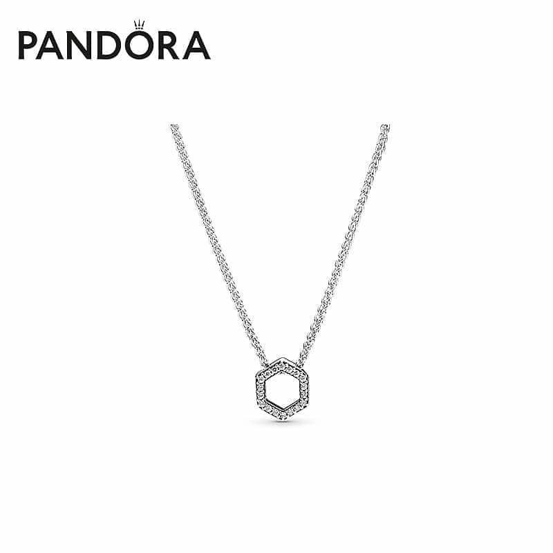 Sparkling honeycomb hexagon online collier necklace