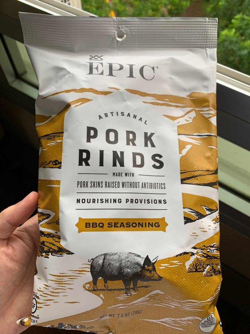 (US Product) Epic Provisions Pork Rinds BBQ Flavour, Food & Drinks, Packaged & Instant Food on