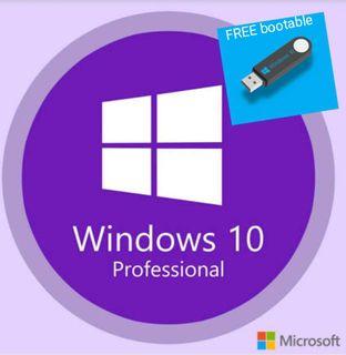 Windows 10 pro license w/ free bootable usb flash drive