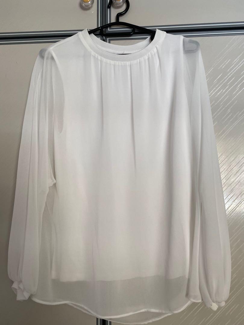 zara basic white blouse