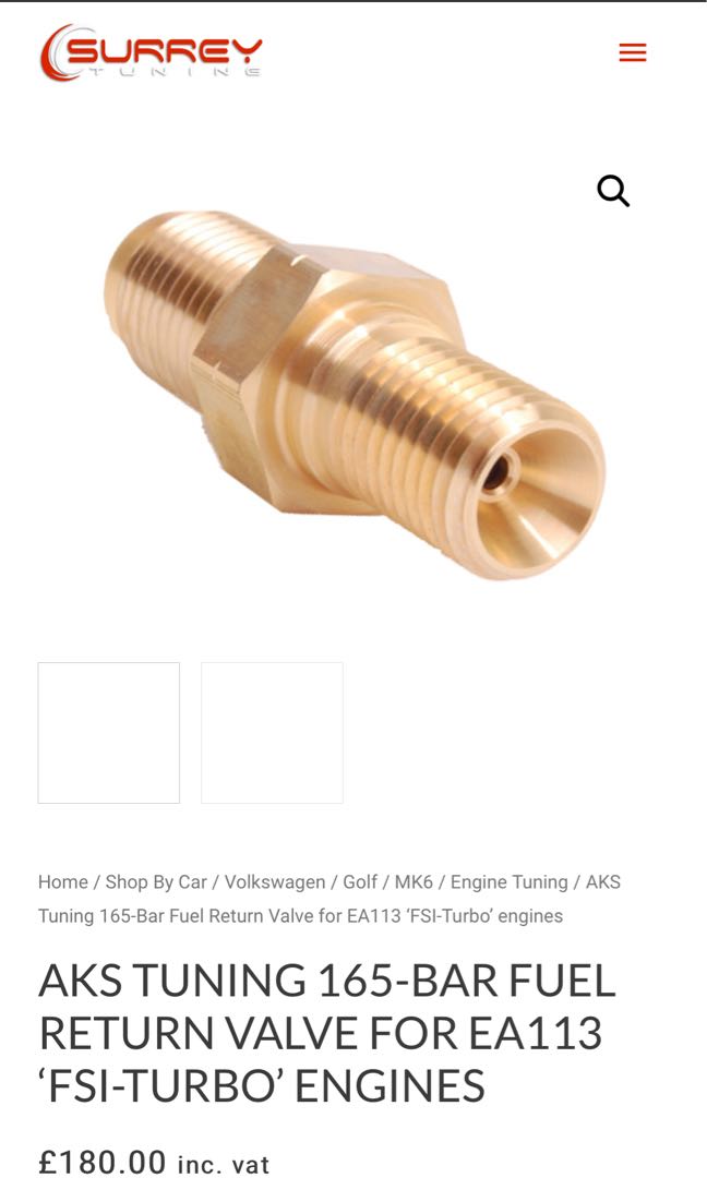 165bar fuel pressure relief valve / pressure return valve / PRV/ FPRV