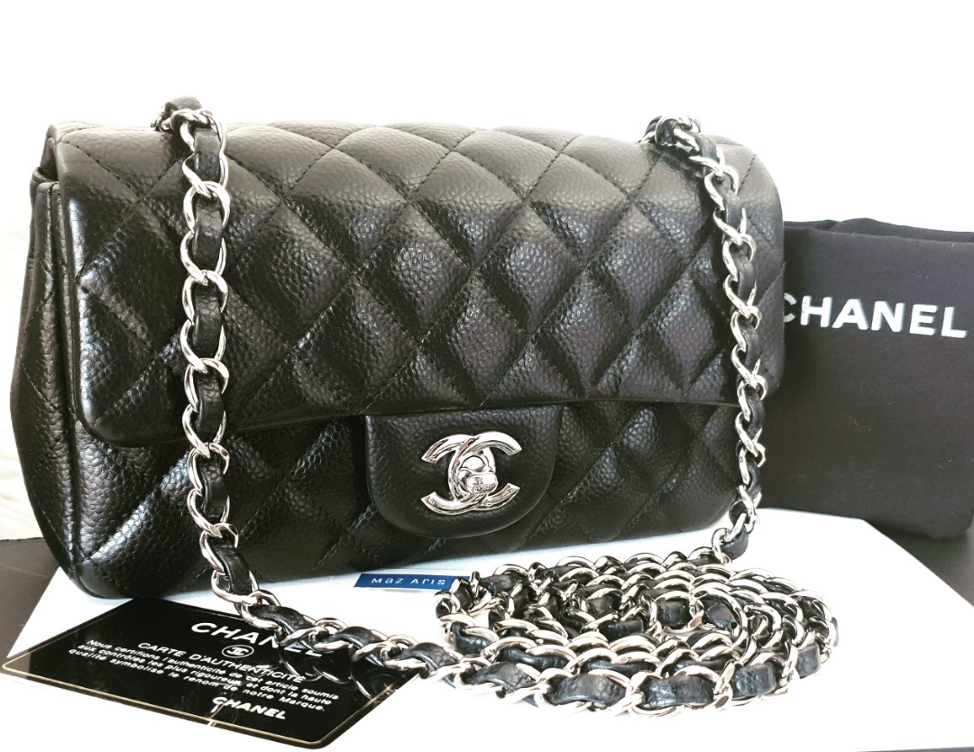 🖤 Chanel Classic Mini Rectangular Flap in Black Caviar with Silver HardWare  SHW 🖤, Luxury, Bags & Wallets on Carousell