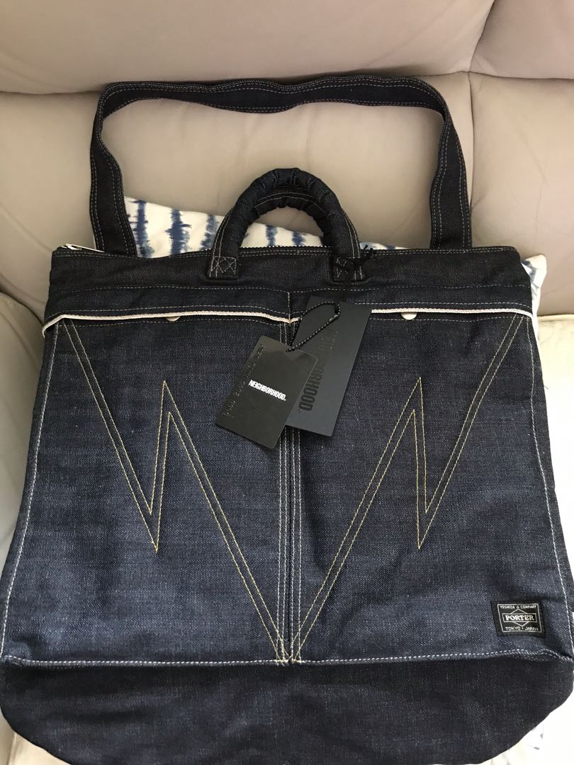 全新neighborhood x porter 2-way denim tote bag indigo 深藍色nbhd袋