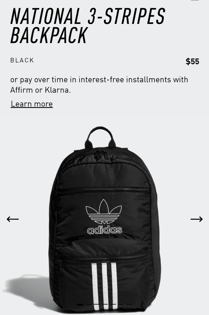 adidas national zip top backpack