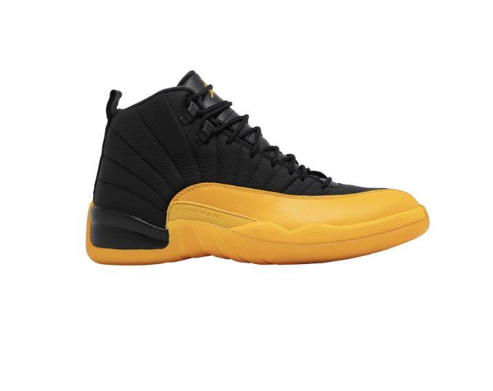 jordan 12 black and gold mens