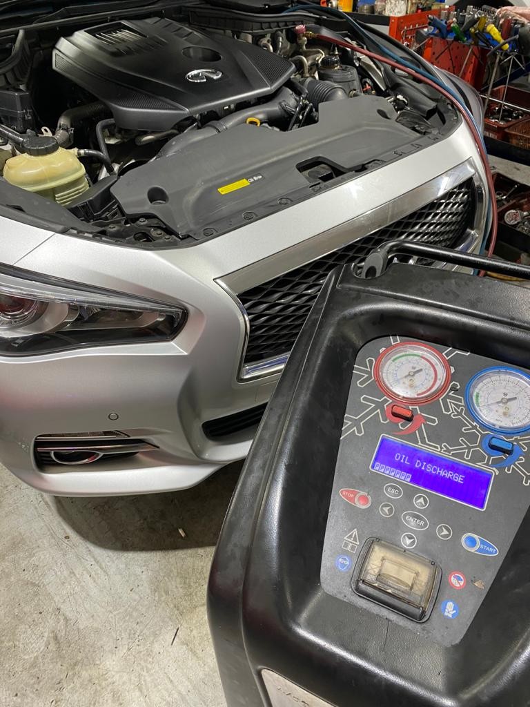 Aircon system full flushing for Infiniti Q50, Car Accessories, Car & Services on Carousell