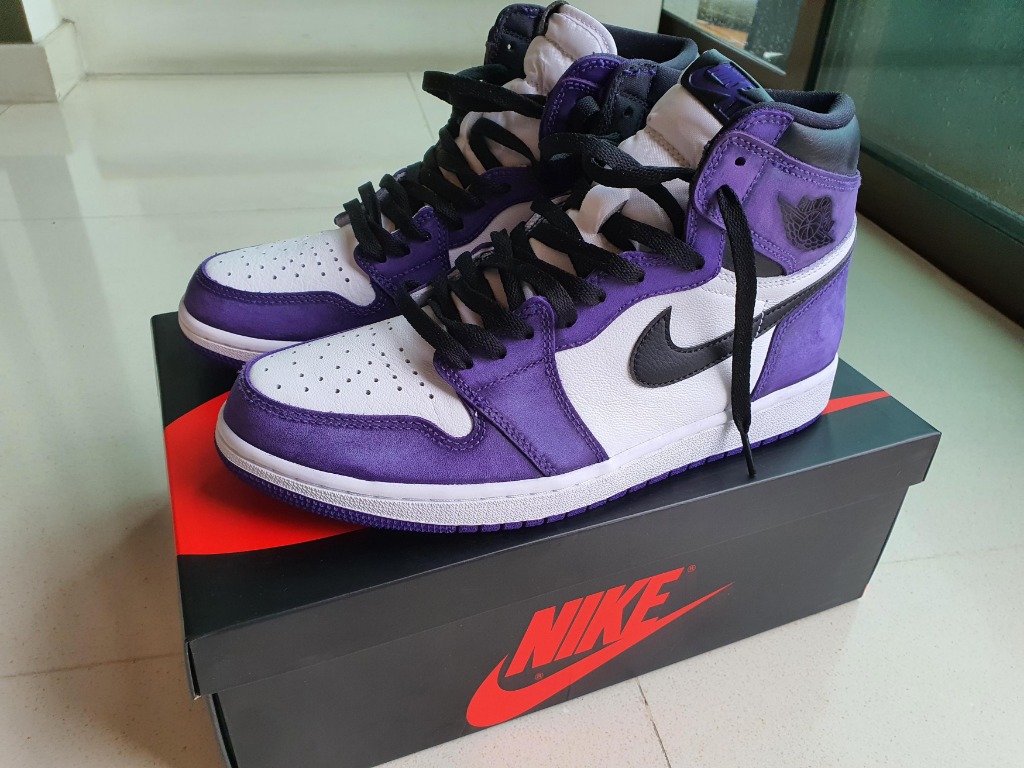 AJ1 Court Purple 2.0 Suede Custom, Men 