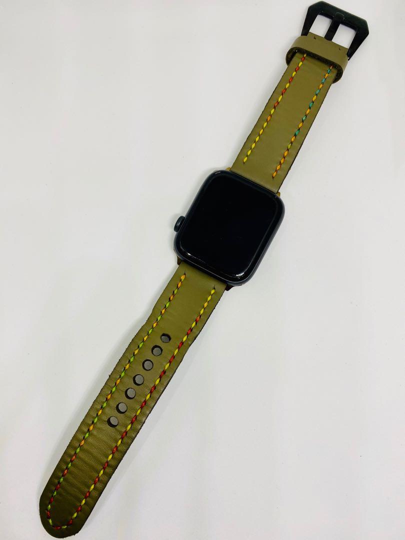 Apple Watch Leather Strap In Army Green Electronics Others On Carousell