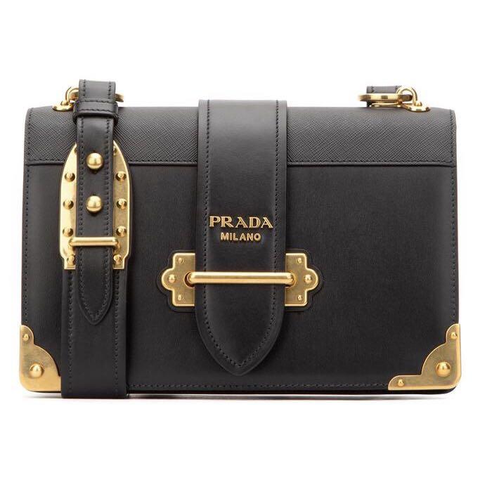 Prada city calf saffiano shop cahier crossbody