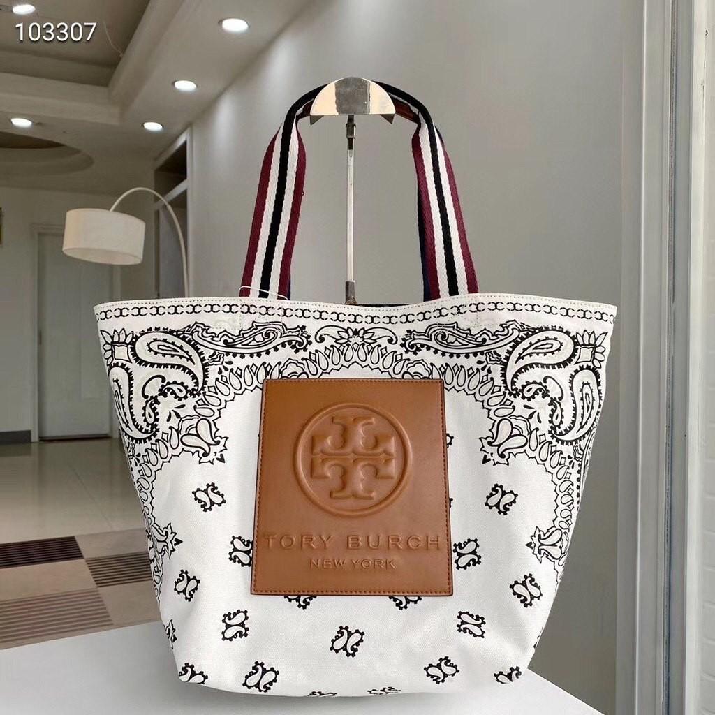 Tory Burch Gracie Reversible Printed Canvas Tote Bag 2025