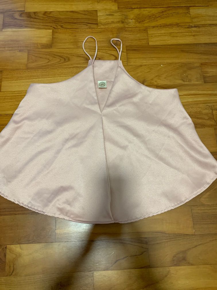 baby pink satin top