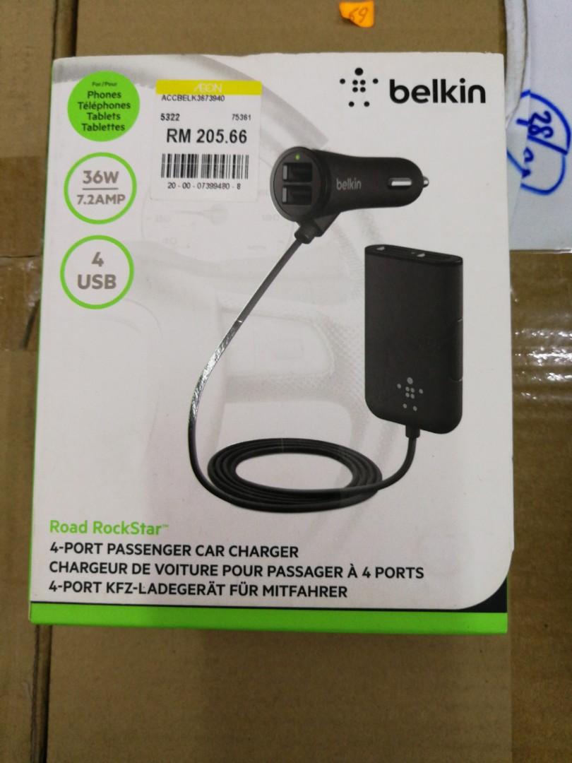 Belkin 4 Port Passerger Car Charger Mobile Phones Tablets Mobile Tablet Accessories Power Banks Chargers On Carousell