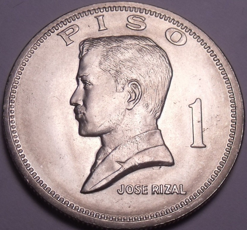 BIG PISO Old Coin 1972 1974 Jose Rizal Collectibles Hobbies 