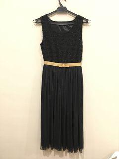 Black Lace plus netted dress