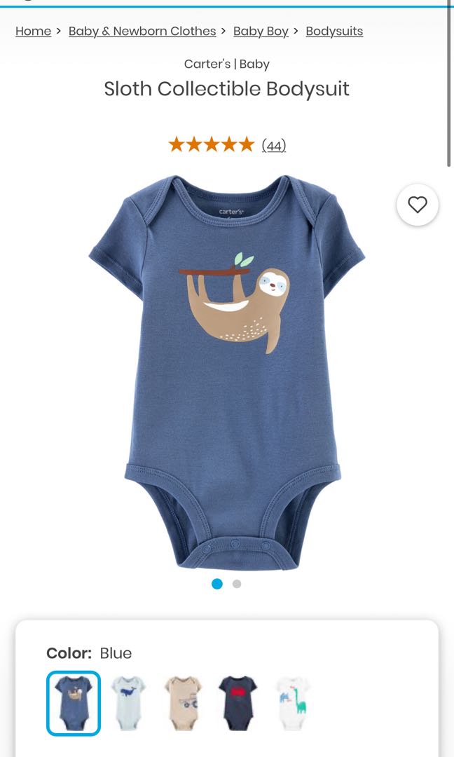 carter's sloth onesie