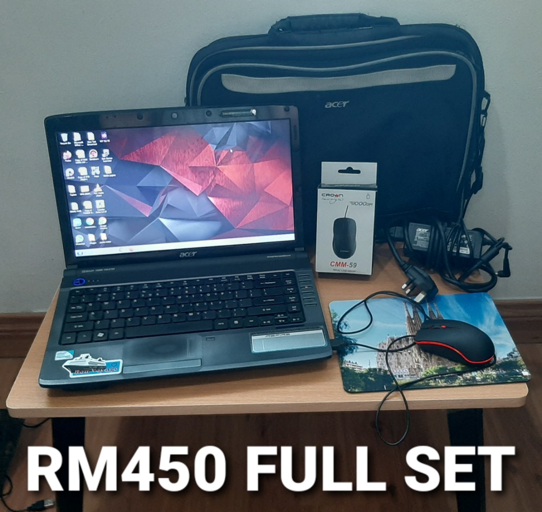 Budget Acer Office Laptop Full Set For Study Office Work Youtube Or Facebook Still Negotiable Electronics Computers Laptops On Carousell