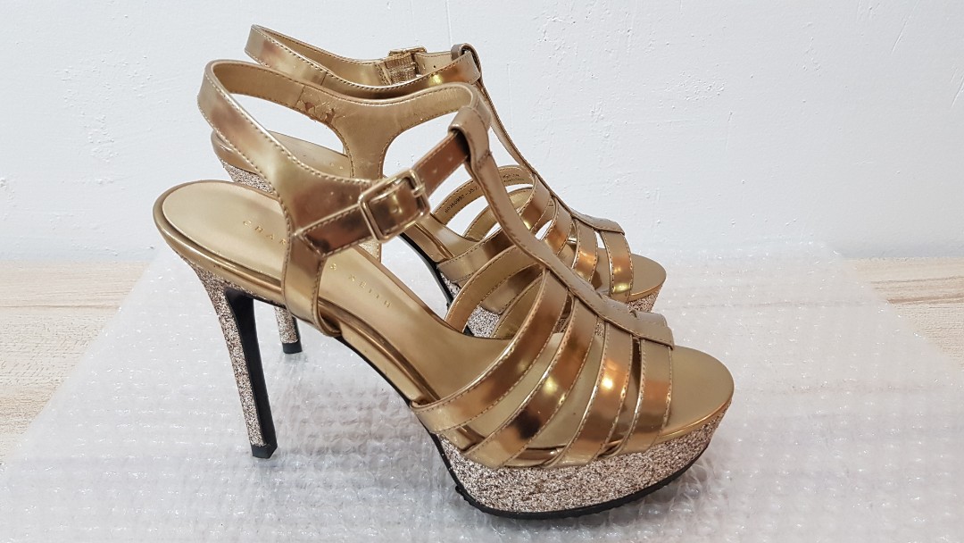 charles and keith gold heels