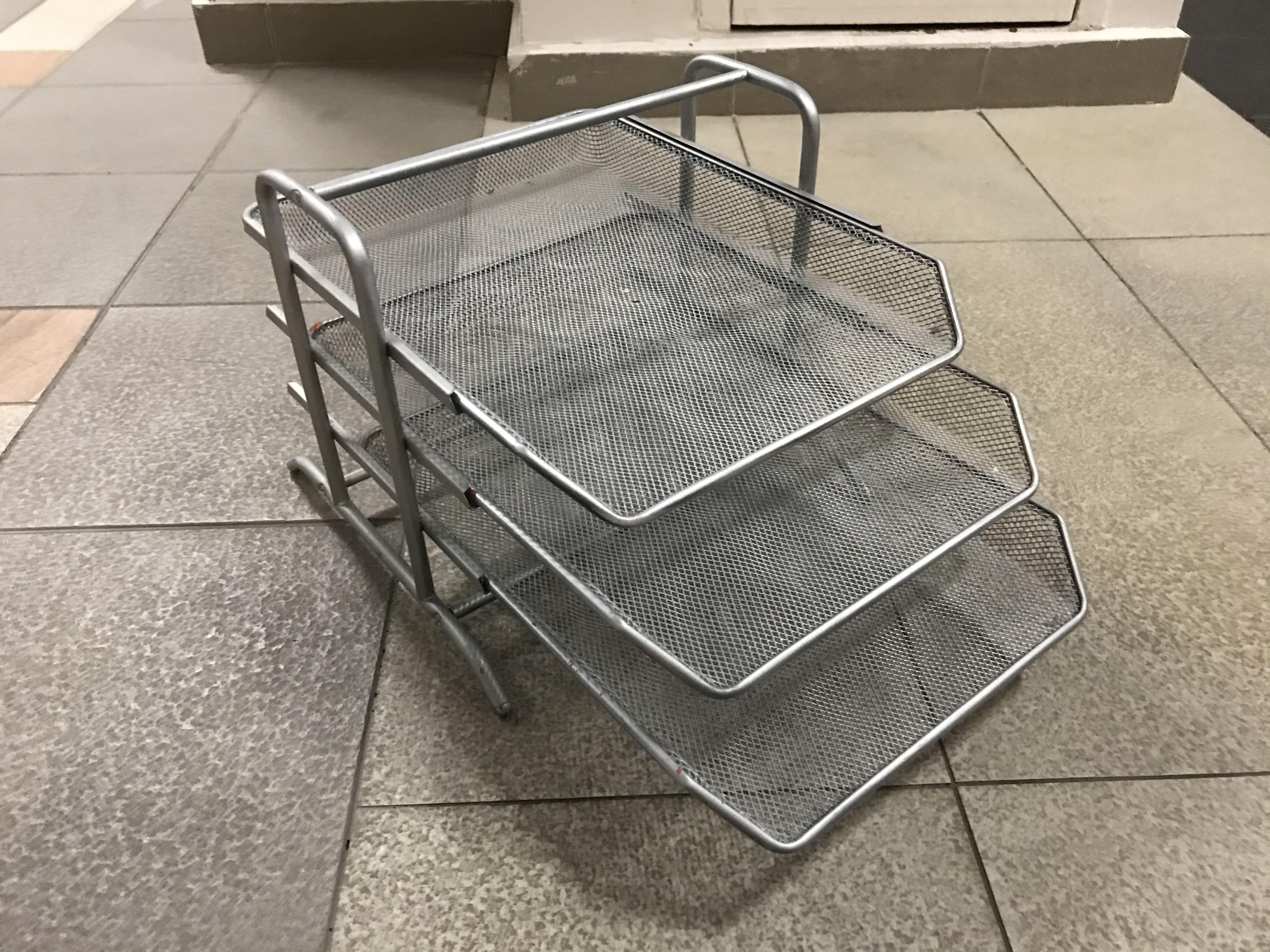 Metal Racking For Paperwork Documents Rack Organiser / Letter / silver- Solid Metal Piece, Tray can ...