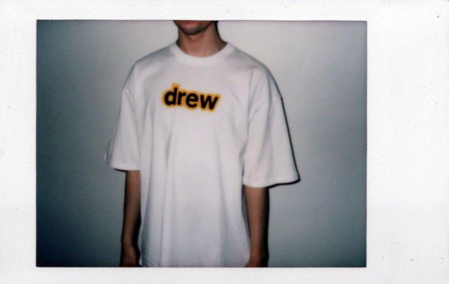 drew white tee