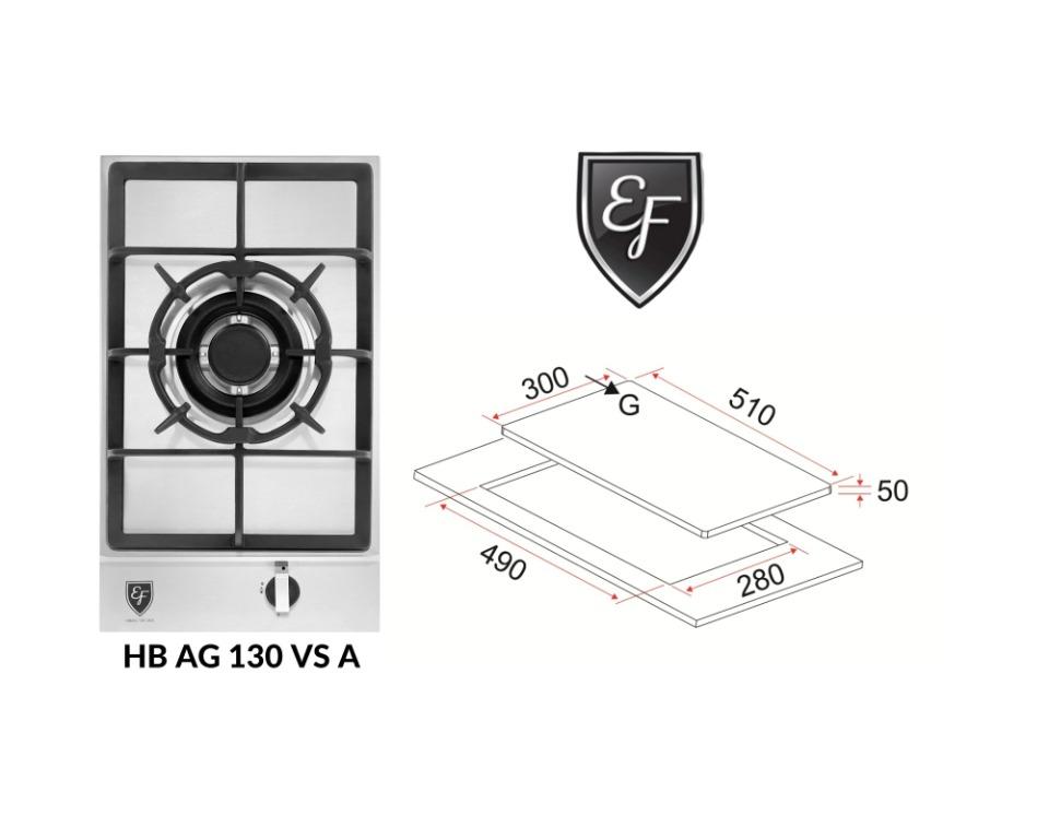 EF Stainless Steel Gas Hob Flexible CutOut Sizes, Home Appliances