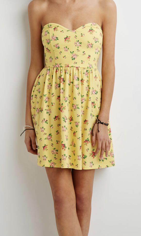 yellow tube dress forever 21