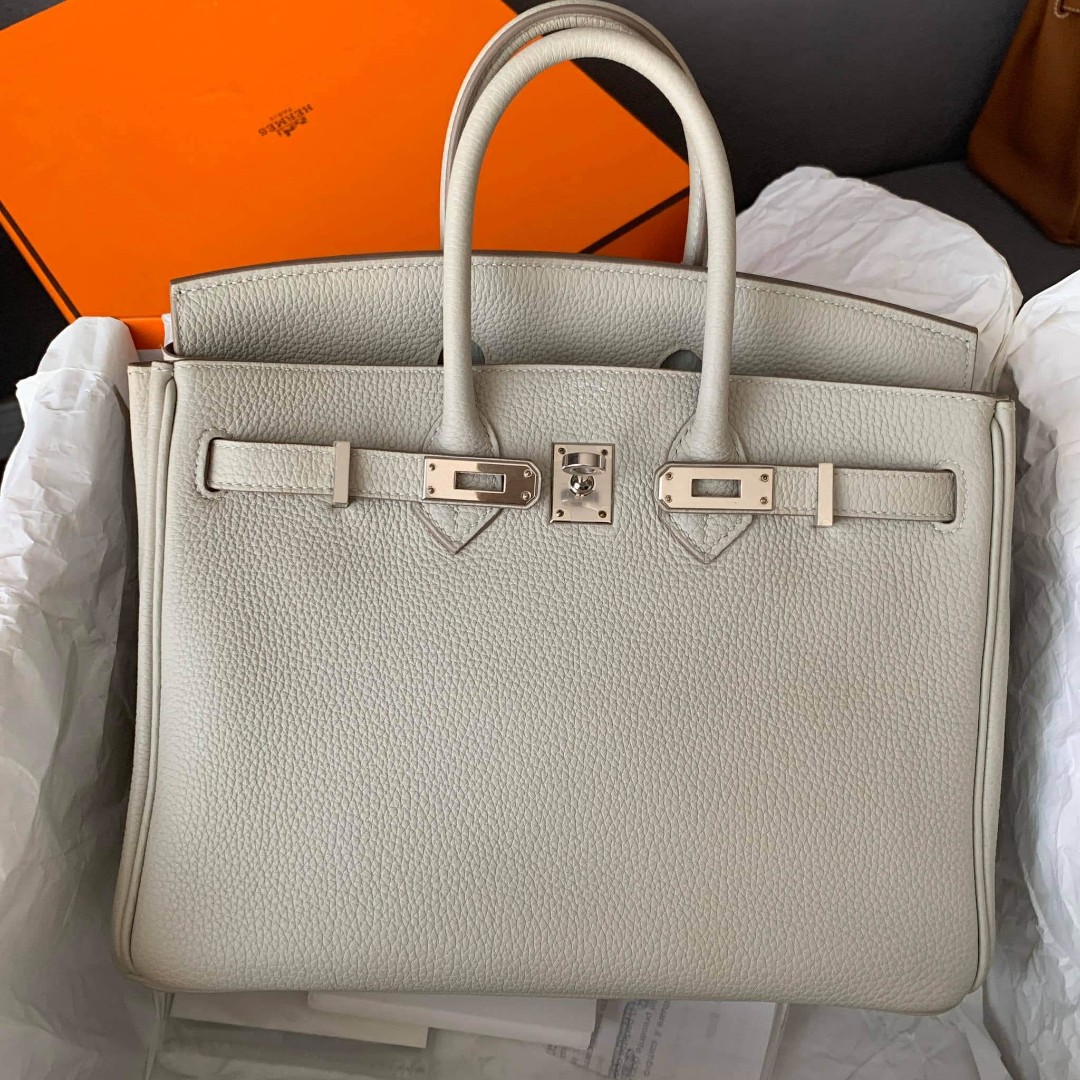 Hermes Birkin 25 Etoupe Swift PHW, Luxury, Bags & Wallets on Carousell