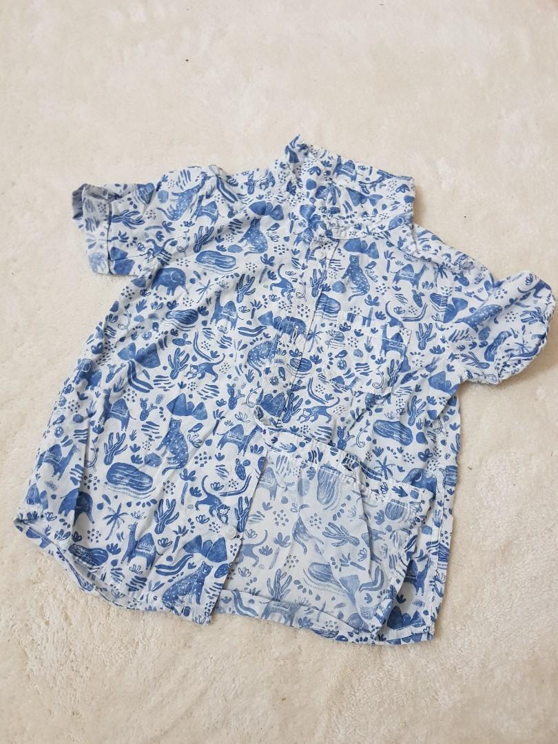 H M 12 18mth Shirt Beach Summer Used Kids Boys Shirt Babies Kids Boys Apparel 1 To 3 Years On Carousell