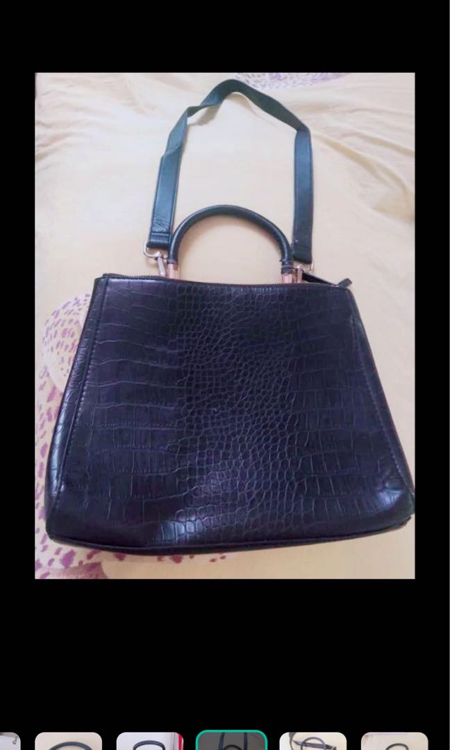 black croc effect bag