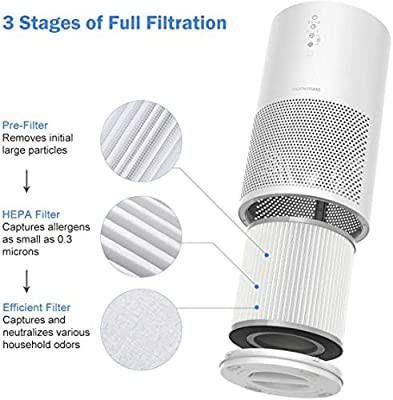 Homemaxs Air Purifier with HEPA Filtration Air Cleaner for Home Office Cleans Air of Smoke Allergens Mold Pet Dander for Better Breathing