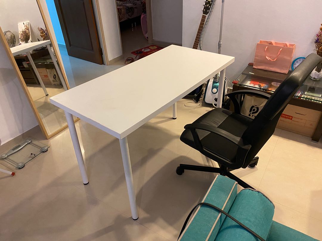 IKEA work desk and chair, Furniture & Home Living, Furniture, Tables