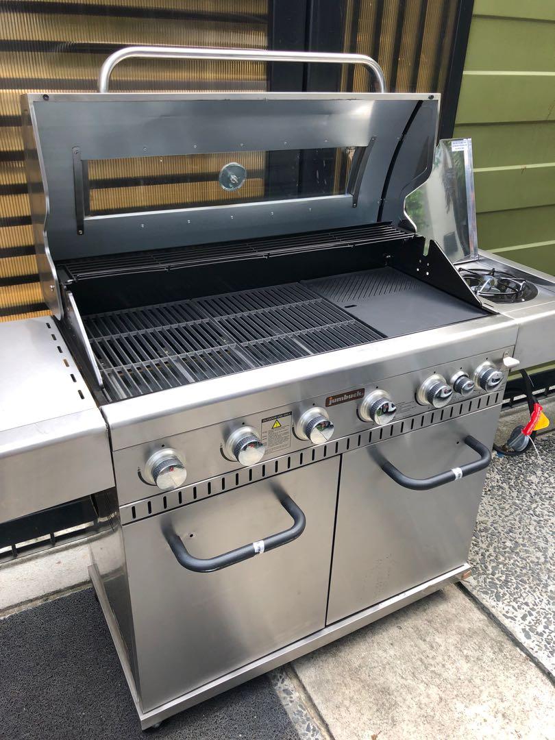 Imported Jumbuck 6 Burner Glass View Brushed Stainless Steel Hooded