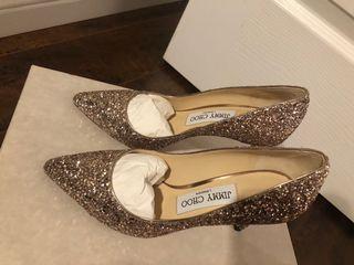 Jimmy Choo Romy 85 Glitter Pumps Size 34