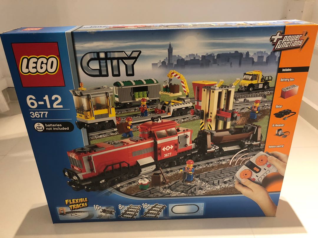 lego red cargo train