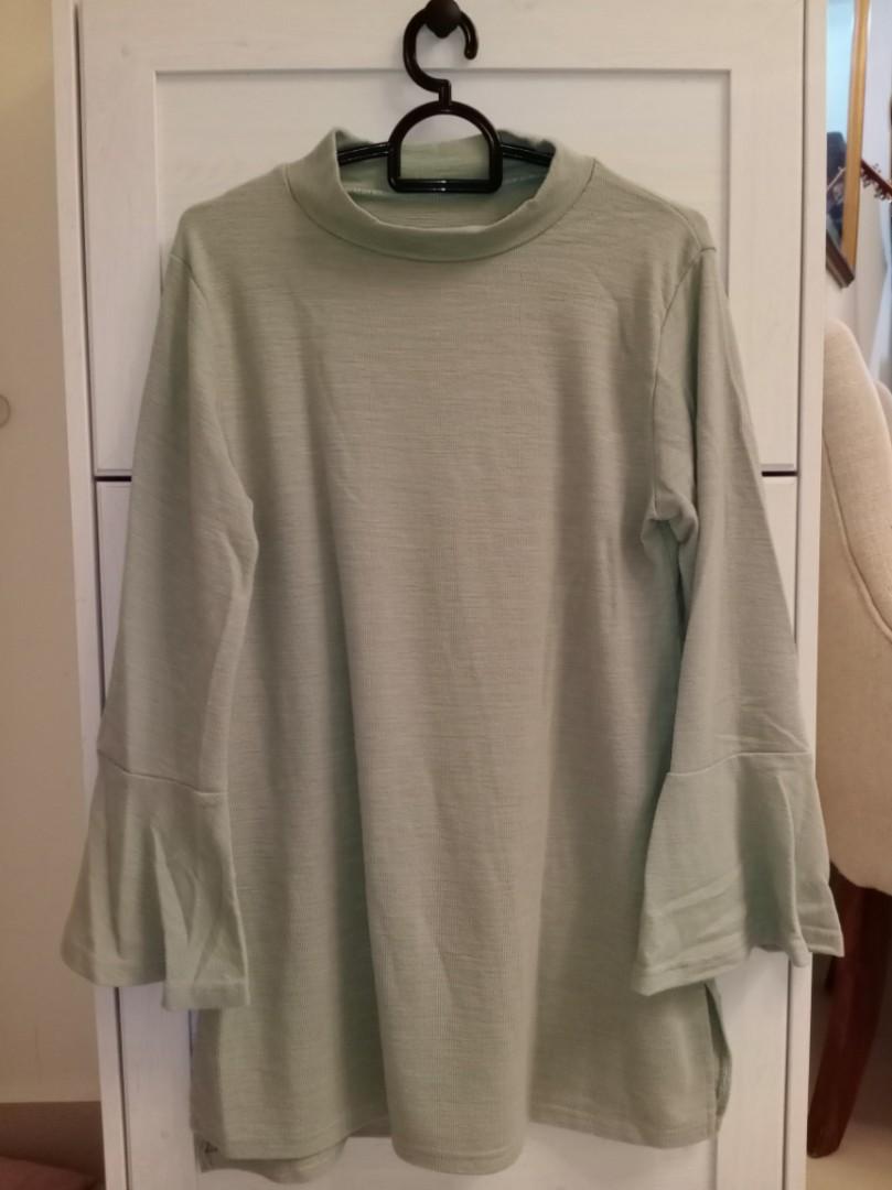 Light Olive Green Blouse Women S Fashion Clothes Tops On Carousell