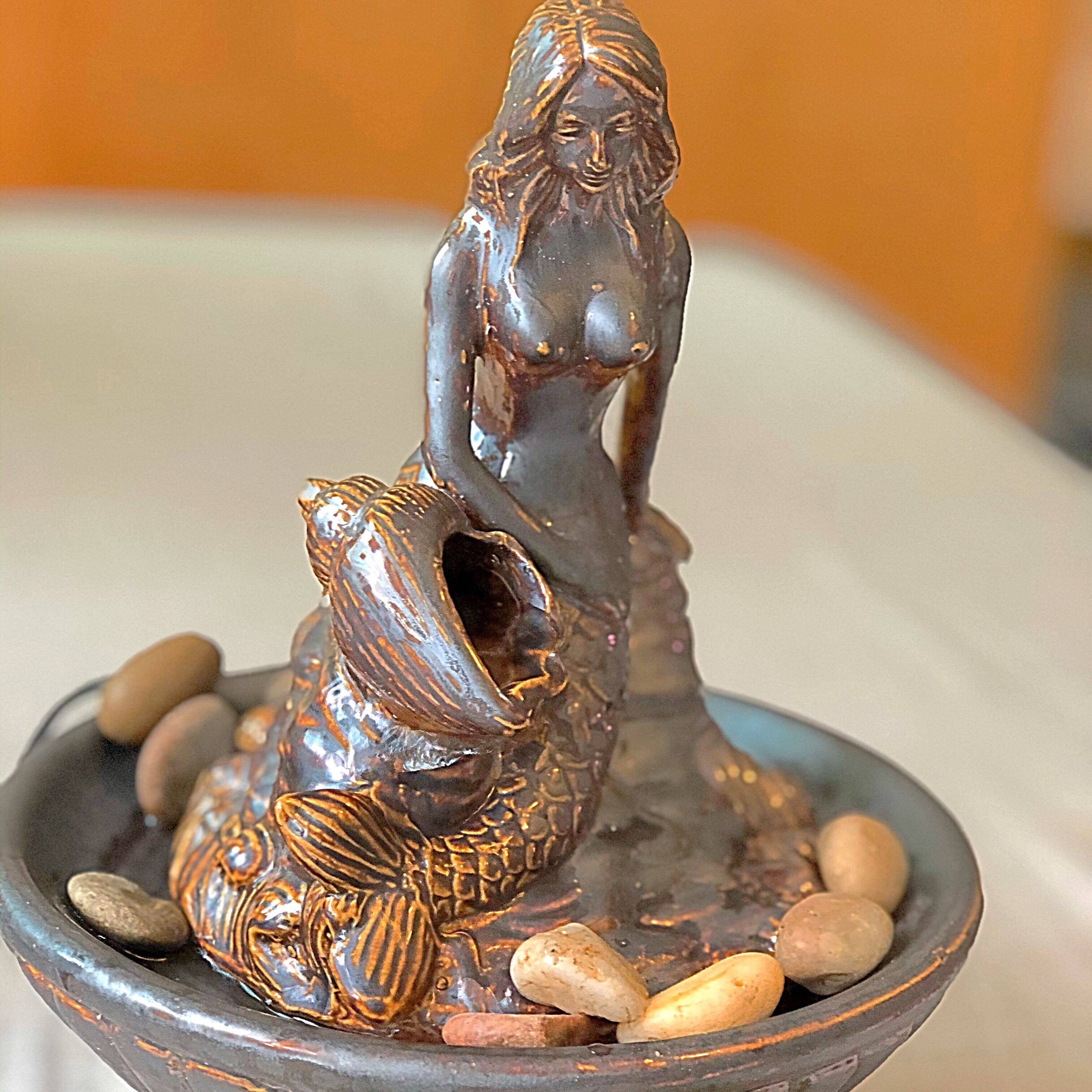 Little Mermaid Garden Fountain Ceramics Tabletop Decor Gardening Gardening Tools Ornaments On Carousell