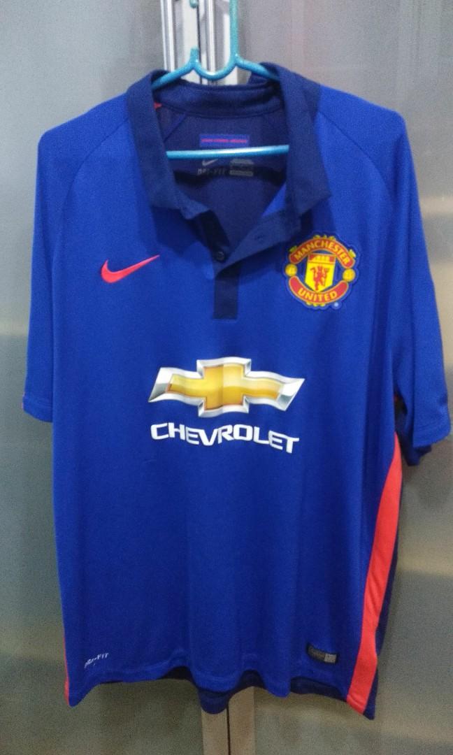 Manchester United Jersey Blue Color Nike Original Size Xl Sports Athletic Sports Clothing On Carousell