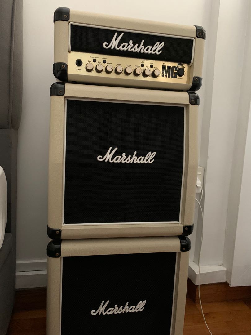 Marshall MG15HFX mini stack white, Hobbies & Toys, Music & Media