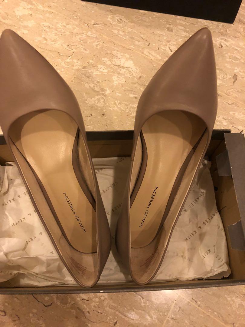 taupe low heels