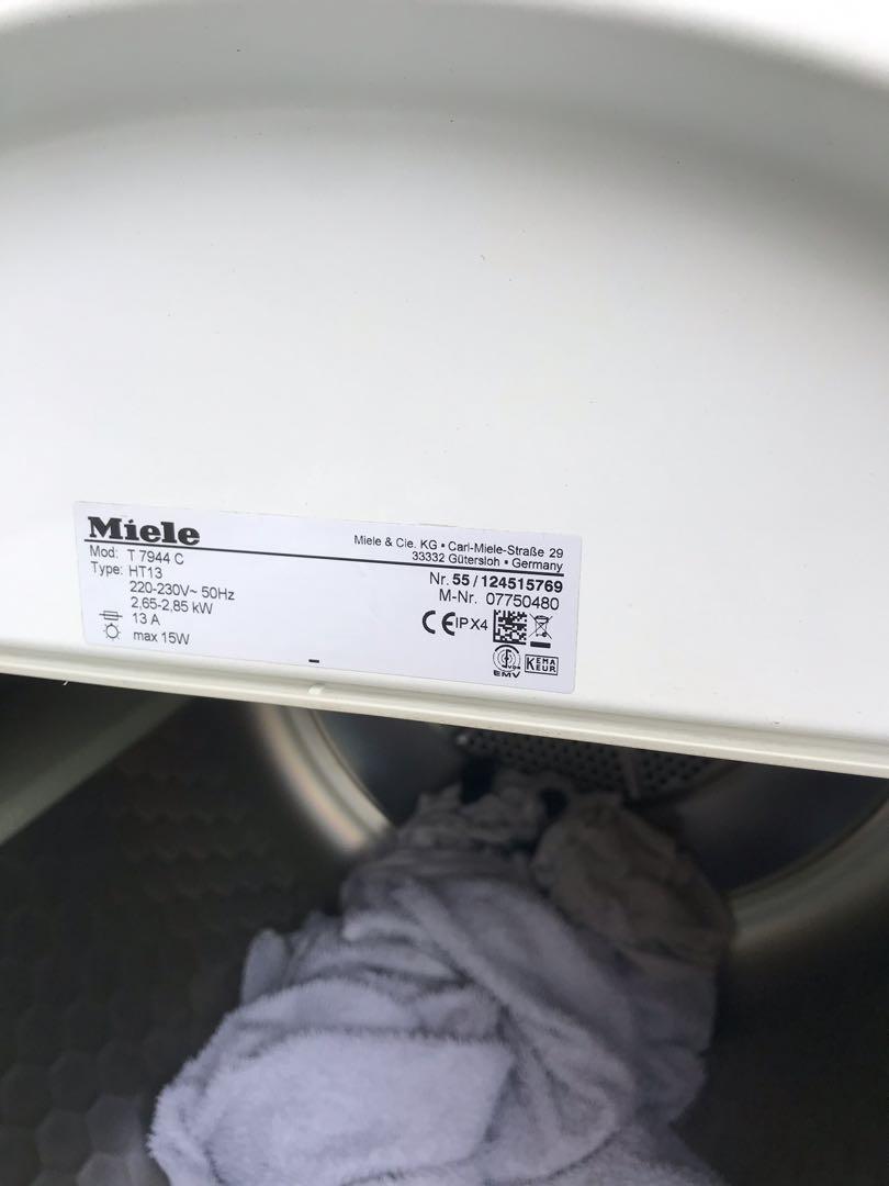 Miele T7944C Condenser Tumble Dryer, 7kg, 家庭電器, 洗衣機及乾衣機 Carousell