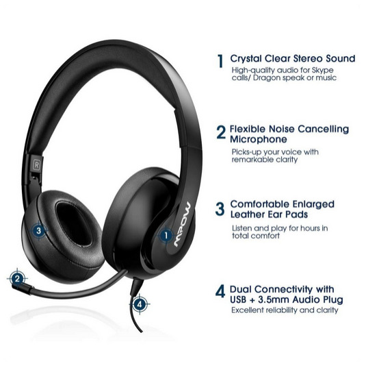Mpow wired usb headset bh224a online