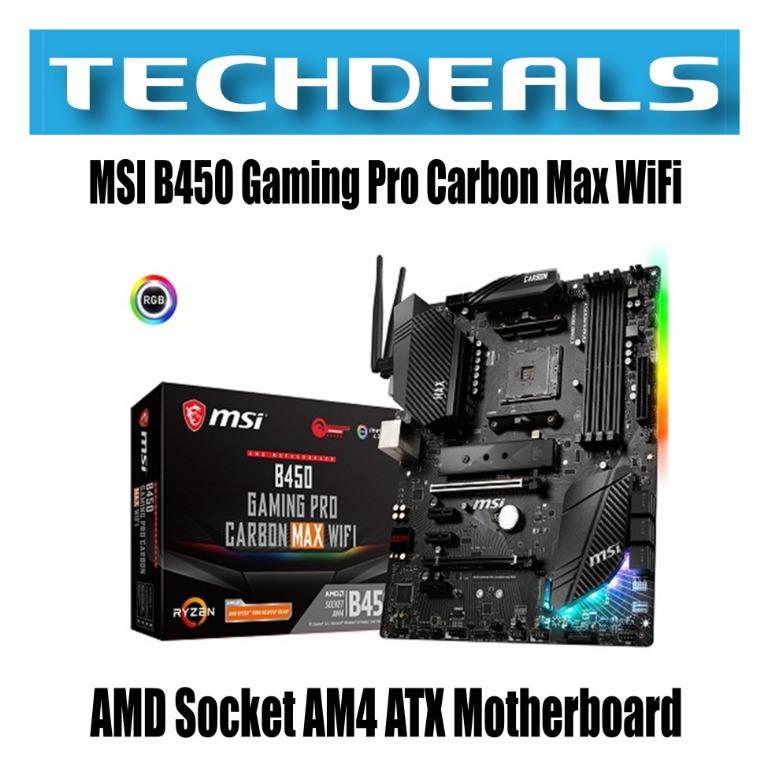 MSI B450 Gaming Pro Carbon Max WiFi AMD Socket AM4 ATX Motherboard