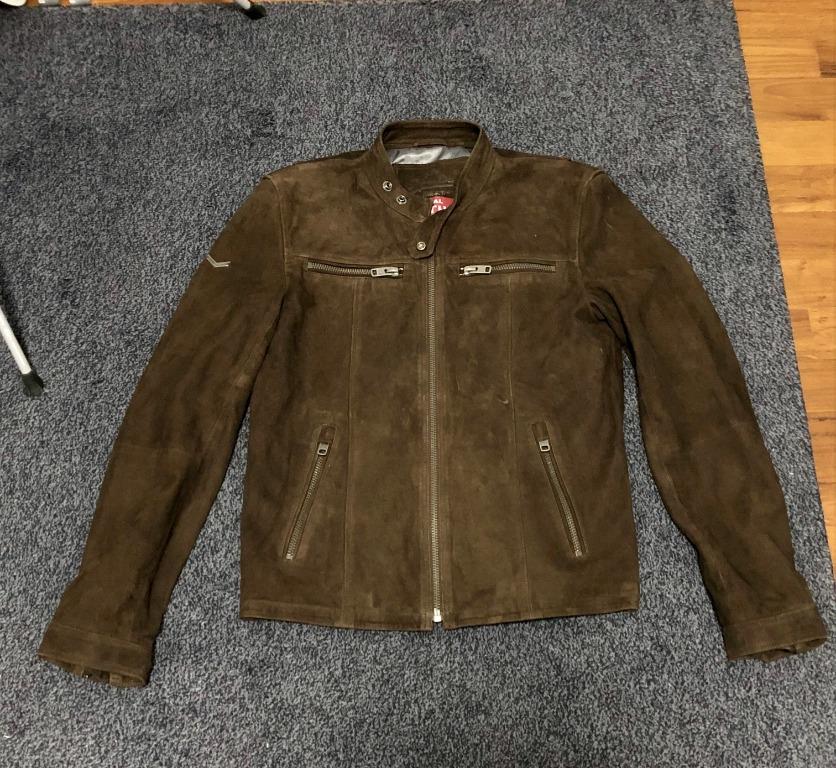New Men s Superdry Hero Leather Suede Jacket M Medium Brown